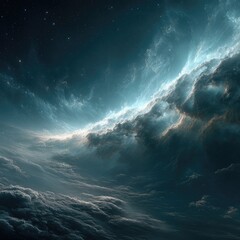 Cosmic clouds, starry night