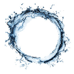 Water splash circle isolated on transparent background, a refreshing and dynamic display of natures element in circular motion