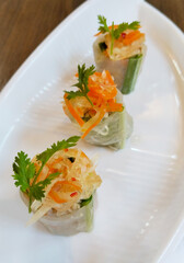 Fresh Spring Rolls with Herb Garnish