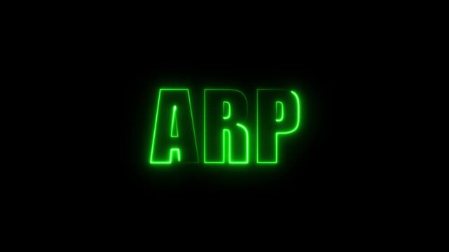 GREEN ARP  Text Design &ndash; Modern Technology Typography on Isolated Background, Futuristic Digital Concept 4k video