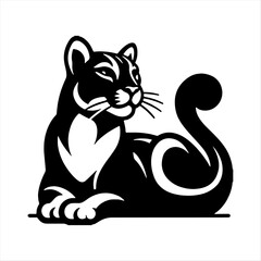 High-quality cougar silhouette vector EPS icon