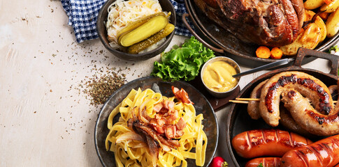 German cuisine. Traditional food concept.