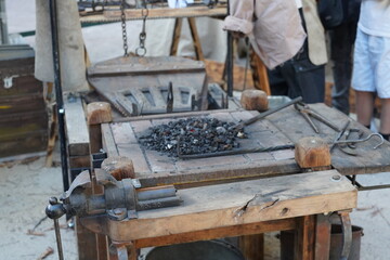 traditional blacksmith handcraft tools from the past