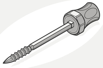 Screwdriver and Screw Illustration.