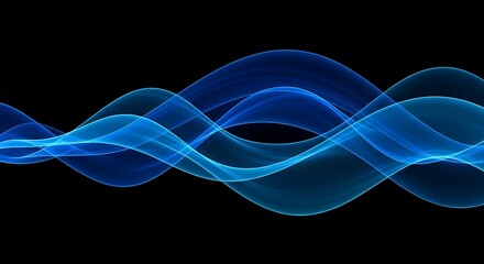 Abstract Blue Wave Pattern Design.