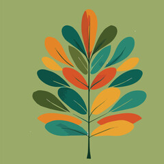 Vector illustration of leaf, tree abstract modern concept