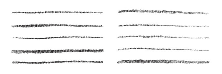 Crayon chalk brush stroke underline pen highlight. Vector hand drawn stoke element set for design texture templates, presentation, school, emphasis isolated on white background