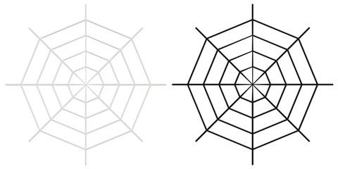 Spider web icon for Halloween decoration. 3d illustration.