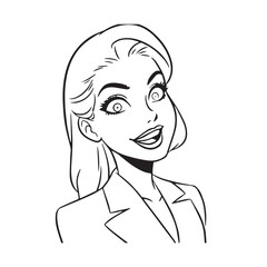 Beautiful Woman in Formal Dress Black and White Illustration Vector Art Design