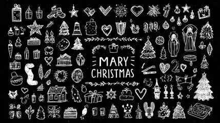 Hand-drawn Christmas illustrations collection