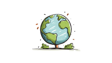 Playful cartoon illustration of the earth