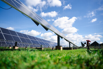 Ground-mounted solar panels aligned in rows with durable steel supports, designed for efficient renewable energy generation in outdoor farms, fields, and industrial installations