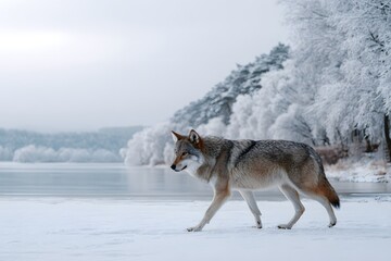 Fototapeta premium 겨울 늑대