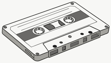 Obraz premium Vintage Audio Cassette Tape Retro Music Technology 80s 90s Nostalgia Graphic Design Element.