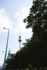 Naklejka premium Berlin TV tower in Alexanderplatz centre