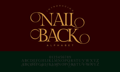 Nail Back Alphabet Luxurious Decorative Elegant Stylish Font