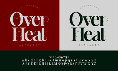 Obraz premium Over Heat Alphabet Modern Decorative Elegant Stylish Font Design