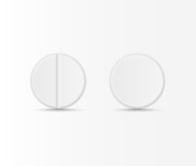 Set of 3D realistic pills and tablets isolated on white background. Perfect for healthcare, pharmacy, medicine, supplements, medical design, and wellness projects.