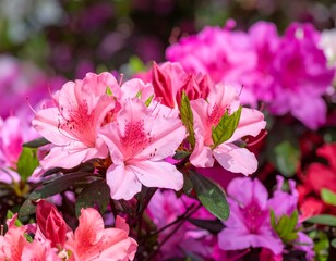 Obraz premium Blooming pink azaleas