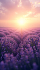 Fototapeta premium Lavender Sunset Field
