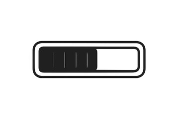 Loading progress bar icon. Status indicator for web and mobile apps. Download, upload, buffering process sign. Vector UI element for graphic and web design. Flat illustration.