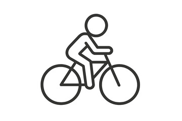 Obraz premium Cyclist line icon. Person riding bicycle for sport, race, and exercise. Healthy lifestyle and active transport concept. Simple vector pictogram for web and mobile apps.
