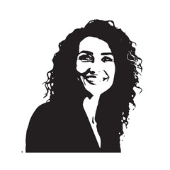 Beautiful Woman in Formal Dress Black and White Illustration Vector Art Design