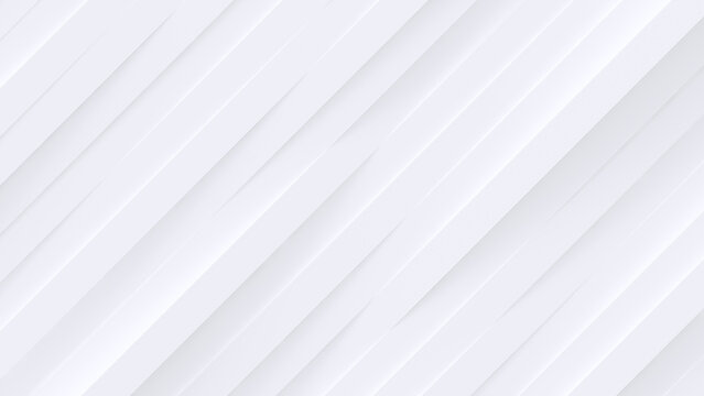 Seamless white 3d pattern with diagonal stripes. Abstract geometric background for modern and luxury design.