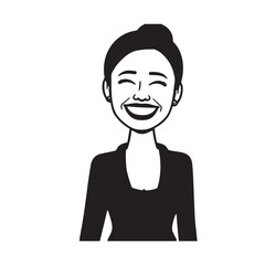 Beautiful Woman in Formal Dress Black and White Illustration Vector Art Design