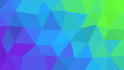 Abstract polygonal background with a blue purple green gradient