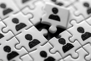 Missing puzzle piece; people icons