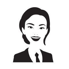 Beautiful Woman in Formal Dress Black and White Illustration Vector Art Design