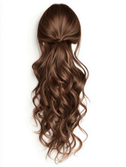 Obraz premium Long curly chestnut brown hair extension