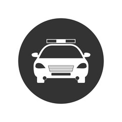 Police car circle icon isolated on transparent background