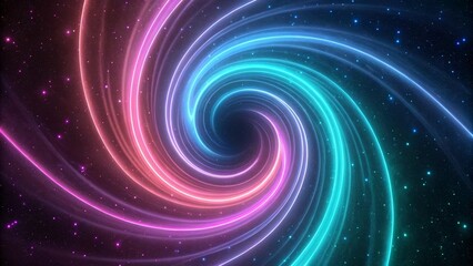 Obraz premium Neon spiral background. Swirl pattern. Glowing spiral.
