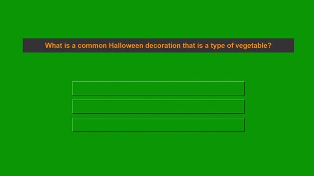 Horror Villains and Pumpkin Carving Quiz on Green Screen