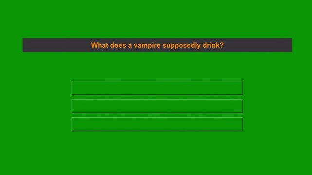 Halloween Trivia Quiz about Vampires and Ghosts on Green Screen
