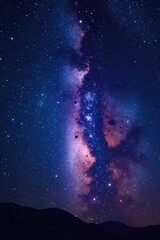 Obraz premium A breathtaking expanse of the night sky, filled with countless stars, nebulae, and cosmic dust Perfect for backgrounds, astronomy, space themes, and more , outer space, space background