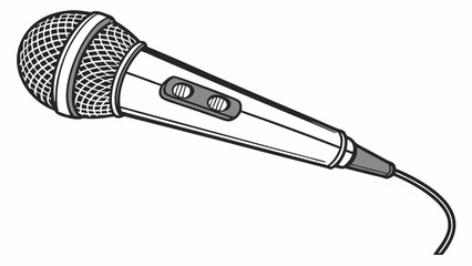 Microphone illustration singing podcast radio broadcasting music audio recording announcement communication sound vocal performance karaoke interview speech technology equipment.