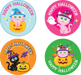 Fototapeta premium Mew Happy Halloween.eps
