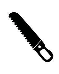 Hand saw silhouette, representing carpentry and cutting tools