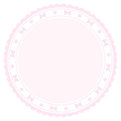 Circle lace frame with scallop edge isolated.