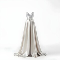 wedding dress on white background