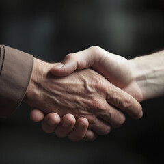 Fototapeta premium close up of business people shaking hands, white skin