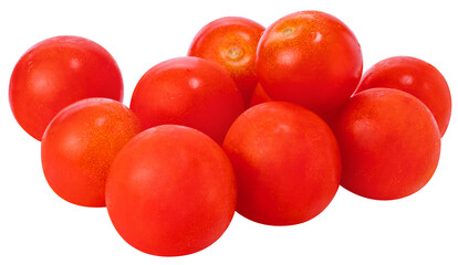 Sweet Japanese Bijin and Amela tomatoes on white background, Fresh red Tomato isolate on white with clipping path PNG file.