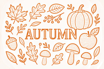 set of autumn leaves