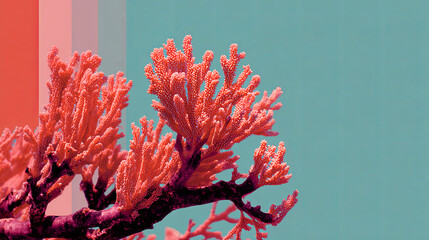Vibrant coral reef with intricate textures and vivid colors, showcasing marine life in a serene underwater environment, emphasizing the beauty of ocean ecosystems