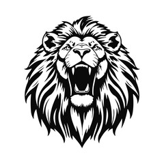 Lion head illustration vector, wild cat face design, predator head drawing, jungle king art, majestic animal graphic © sasha15