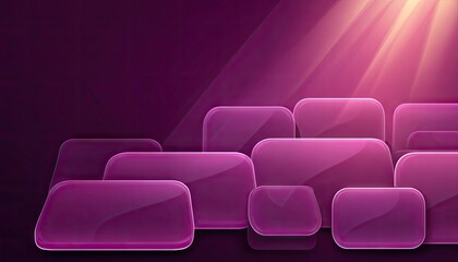 Obraz premium Purple abstract geometric shapes, light rays