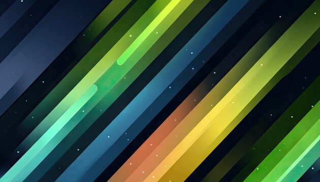 Diagonal, vibrant, colorful stripes on dark background